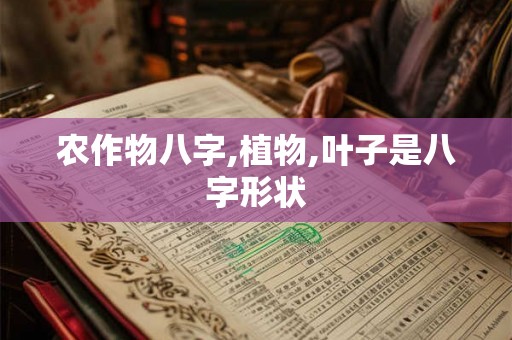 农作物八字,植物,叶子是八字形状