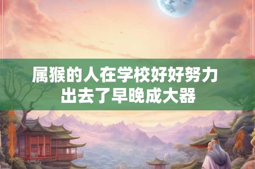 属猴的人在学校好好努力 出去了早晚成大器
