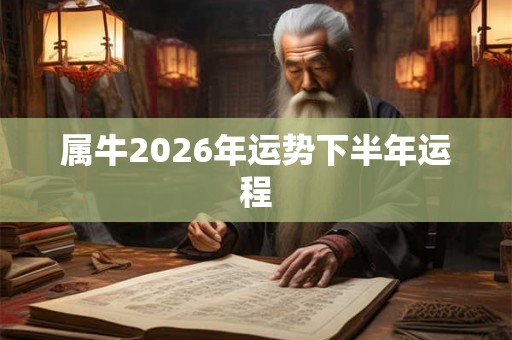 属牛2026年运势下半年运程