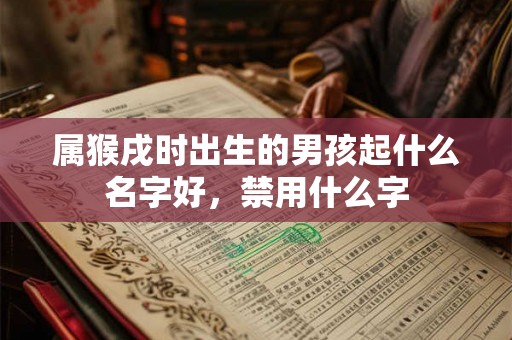 属猴戌时出生的男孩起什么名字好，禁用什么字
