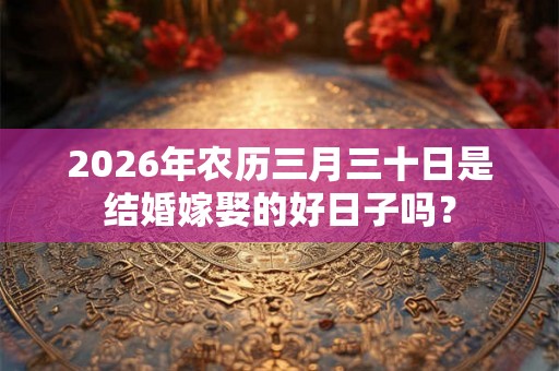 2026年农历三月三十日是结婚嫁娶的好日子吗？
