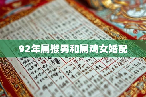 92年属猴男和属鸡女婚配