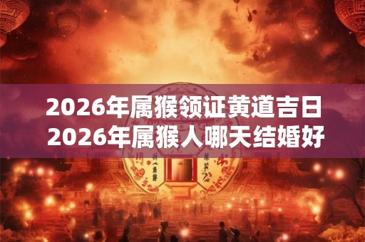 2026年属猴领证黄道吉日 2026年属猴人哪天结婚好
