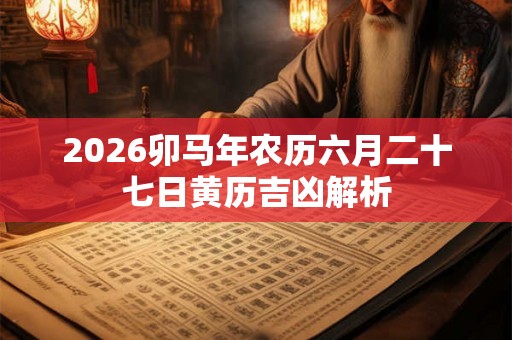 2026卯马年农历六月二十七日黄历吉凶解析