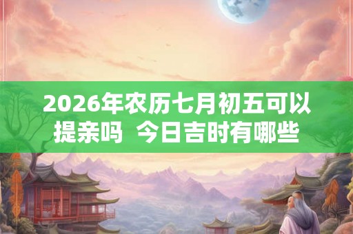 2026年农历七月初五可以提亲吗  今日吉时有哪些