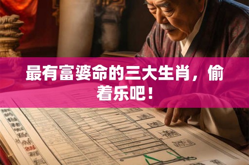 最有富婆命的三大生肖,偷着乐吧! 最有富婆命的三大生肖,偷着乐吧!