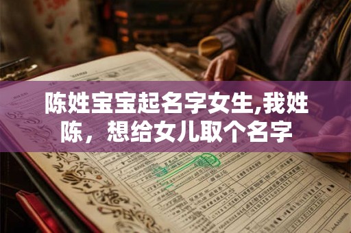 陈姓宝宝起名字女生,我姓陈，想给女儿取个名字