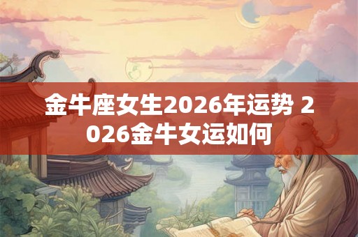 金牛座女生2026年运势 2026金牛女运如何 金牛座女生2026年运势 2026金牛女运如何