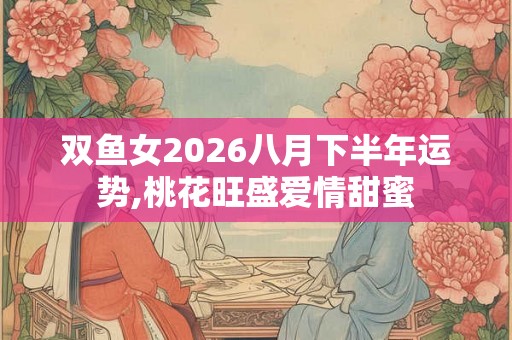 双鱼女2026八月下半年运势,桃花旺盛爱情甜蜜