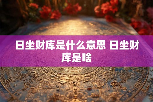 日坐财库是什么意思 日坐财库是啥