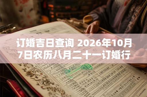 订婚吉日查询 2026年10月7日农历八月二十一订婚行不行