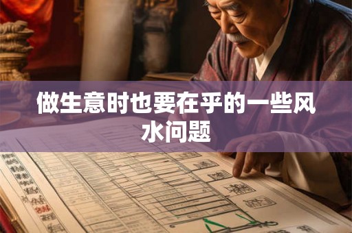 做生意时也要在乎的一些风水问题