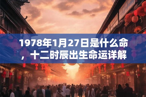 1978年1月27日是什么命，十二时辰出生命运详解