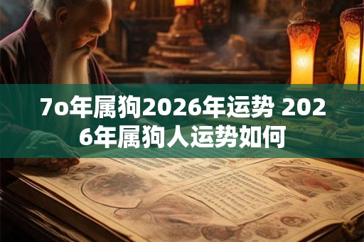 7o年属狗2026年运势 2026年属狗人运势如何