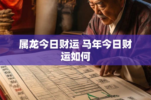 属龙今日财运 马年今日财运如何