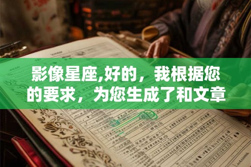 影像星座,好的，我根据您的要求，为您生成了和文章。
