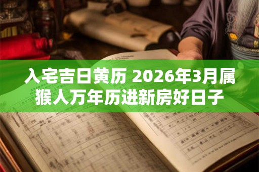 入宅吉日黄历 2026年3月属猴人万年历进新房好日子