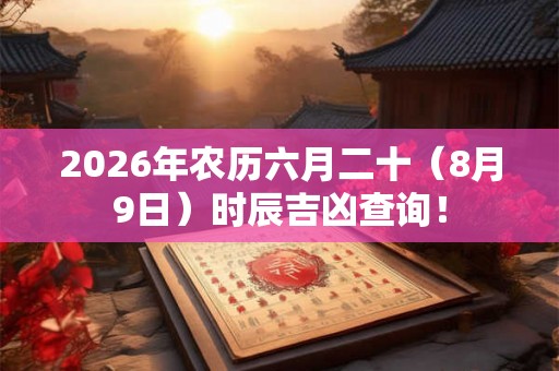 2026年农历六月二十(8月9日)时辰吉凶查询! 2026年农历六月二十(8月9日)时辰吉凶查询!
