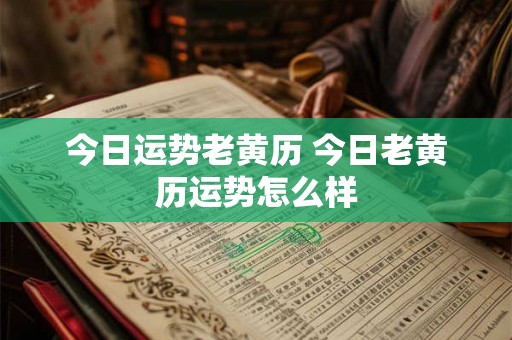 今日运势老黄历 今日老黄历运势怎么样