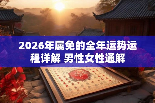 2026年属免的全年运势运程详解 男性女性通解
