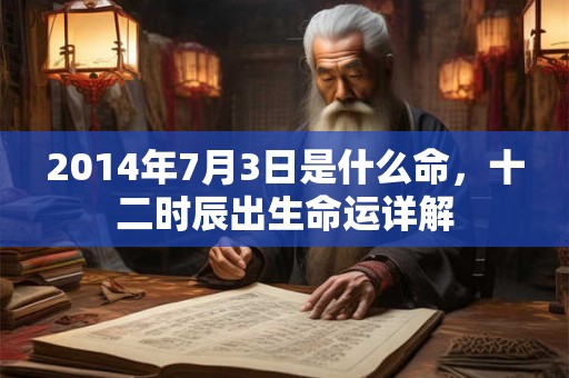 2014年7月3日是什么命，十二时辰出生命运详解