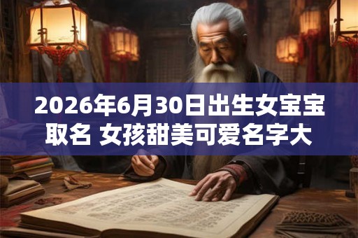 2026年6月30日出生女宝宝取名 女孩甜美可爱名字大全