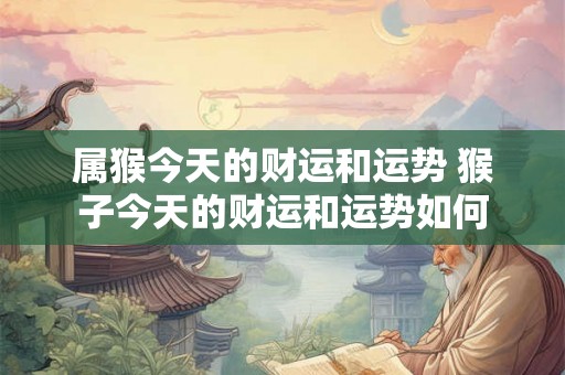 属猴今天的财运和运势 猴子今天的财运和运势如何