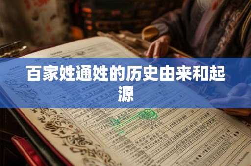 百家姓通姓的历史由来和起源