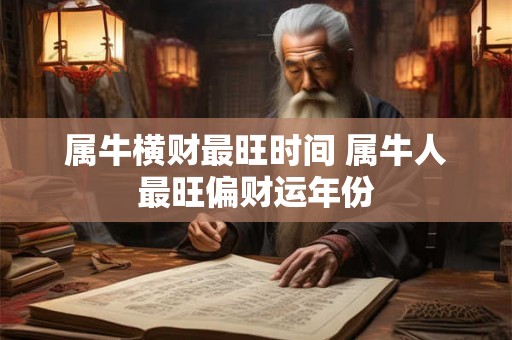 属牛横财最旺时间 属牛人最旺偏财运年份