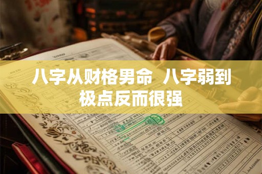 八字从财格男命  八字弱到极点反而很强