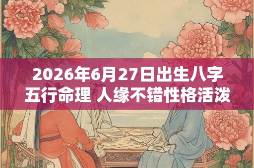 2026年6月27日出生八字五行命理 人缘不错性格活泼