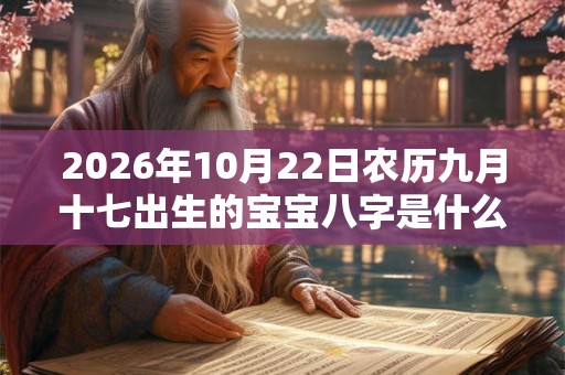 2026年10月22日农历九月十七出生的宝宝八字是什么