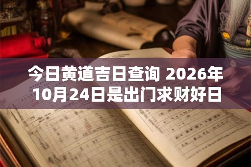 今日黄道吉日查询 2026年10月24日是出门求财好日子 今日黄道吉日查询 2026年10月24日是出门求财好日子