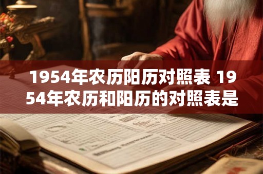1954年农历阳历对照表 1954年农历和阳历的对照表是什么