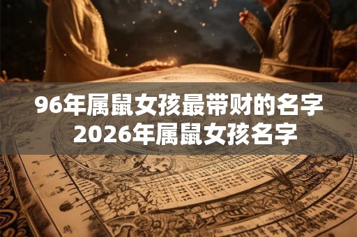 96年属鼠女孩最带财的名字  2026年属鼠女孩名字