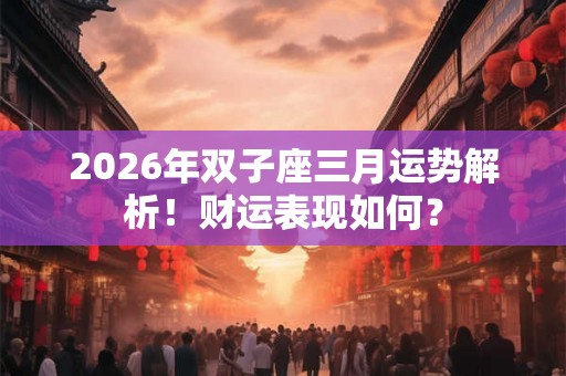 2026年双子座三月运势解析！财运表现如何？