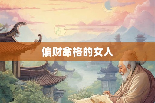 偏财命格的女人