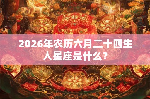 2026年农历六月二十四生人星座是什么？
