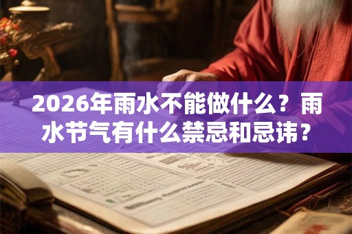 2026年雨水不能做什么？雨水节气有什么禁忌和忌讳？