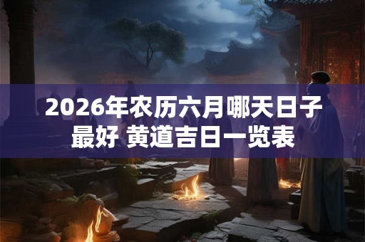 2026年农历六月哪天日子最好 黄道吉日一览表 2026年农历六月哪天日子最好 黄道吉日一览表
