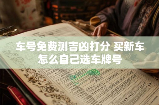 车号免费测吉凶打分 买新车怎么自己选车牌号