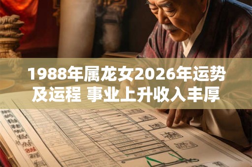 1988年属龙女2026年运势及运程 事业上升收入丰厚 1988年属龙女2026年运势及运程 事业上升收入丰厚