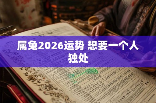 属兔2026运势 想要一个人独处