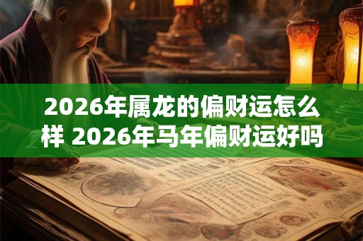 2026年属龙的偏财运怎么样 2026年马年偏财运好吗