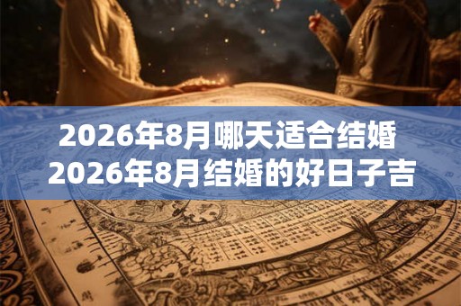 2026年8月哪天适合结婚 2026年8月结婚的好日子吉日大全