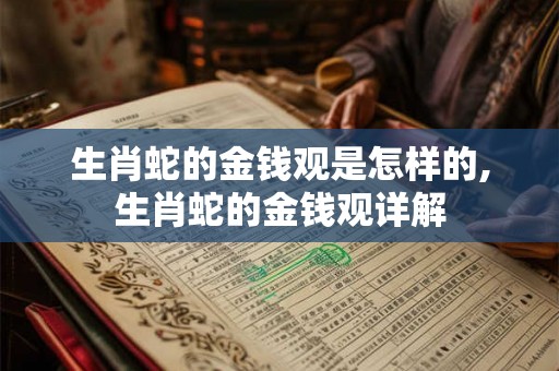 生肖蛇的金钱观是怎样的,生肖蛇的金钱观详解