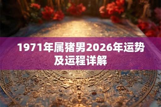1971年属猪男2026年运势及运程详解