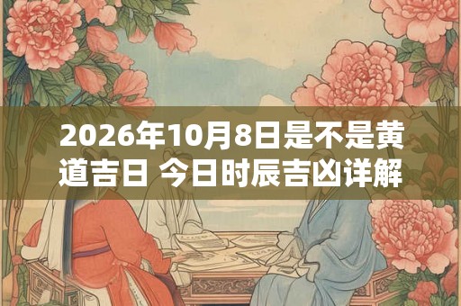 2026年10月8日是不是黄道吉日 今日时辰吉凶详解