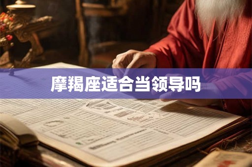 摩羯座适合当领导吗