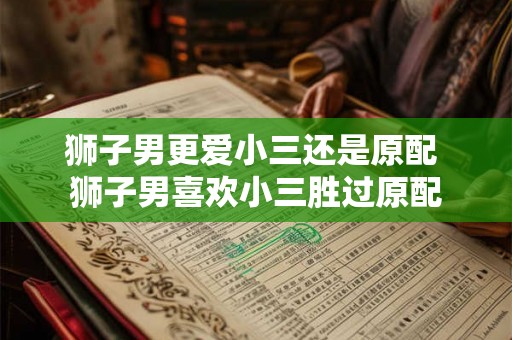 狮子男更爱小三还是原配 狮子男喜欢小三胜过原配